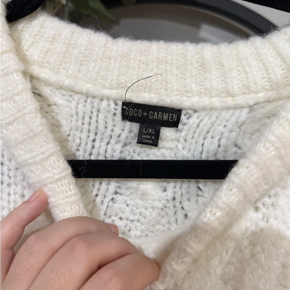 Coco + Carmen Elegant Cream Knit Sweater - Picture 3 of 6
